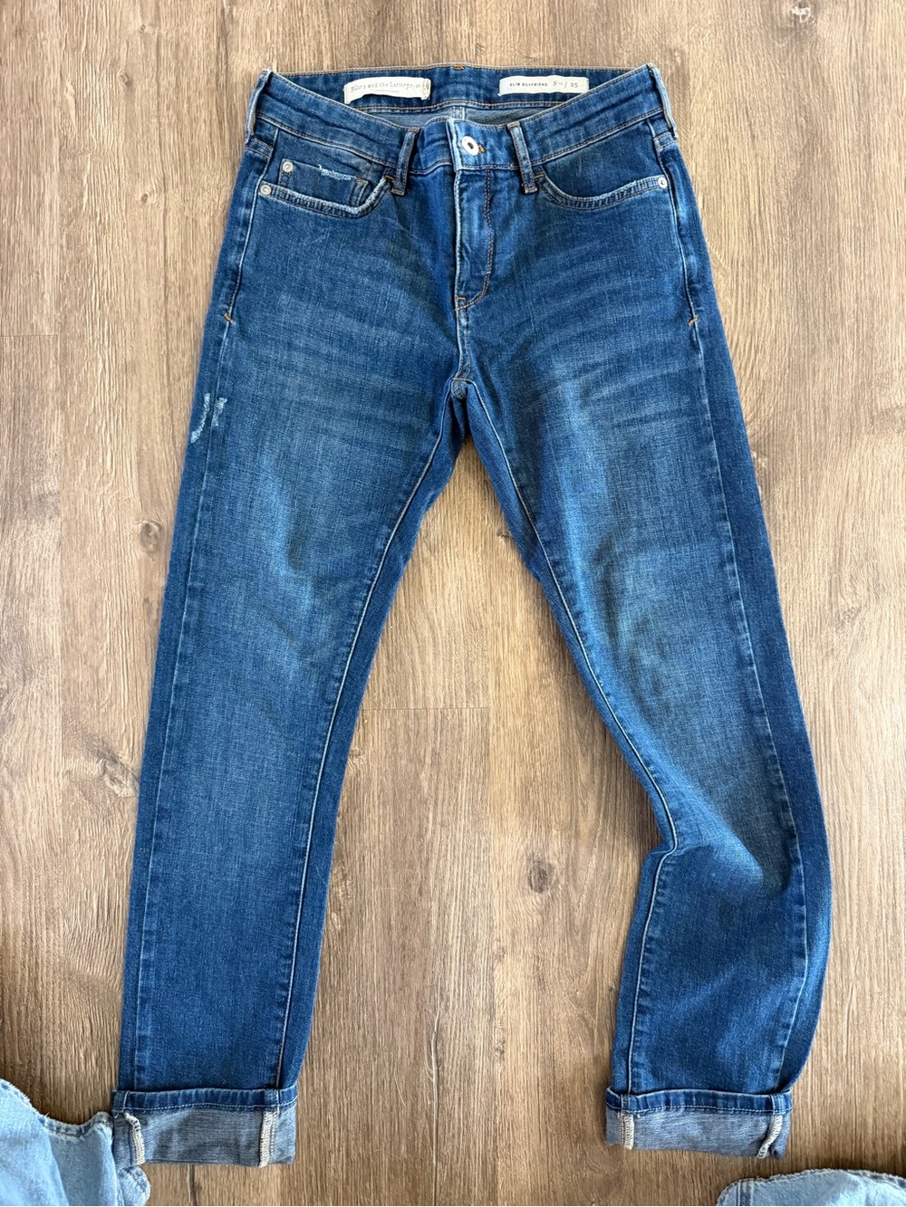 Anthropologie Women's Boyfriend Jeans in Medium Blue Wash